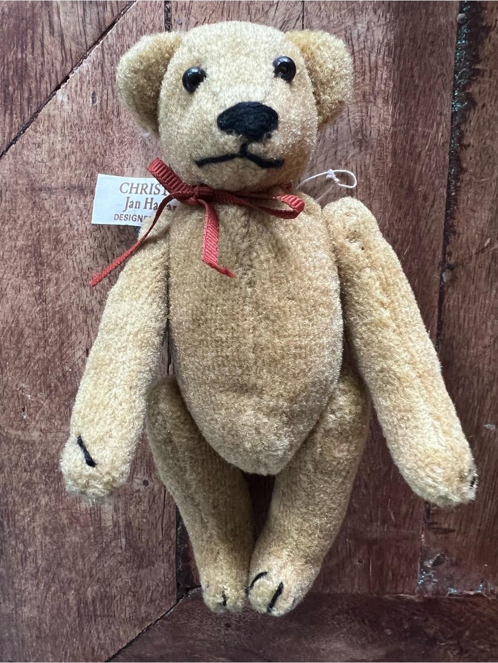 Vintage 1980s 6โ Jan Hagara Bearly There Jointed "Christina's Bear" Plush Teddy